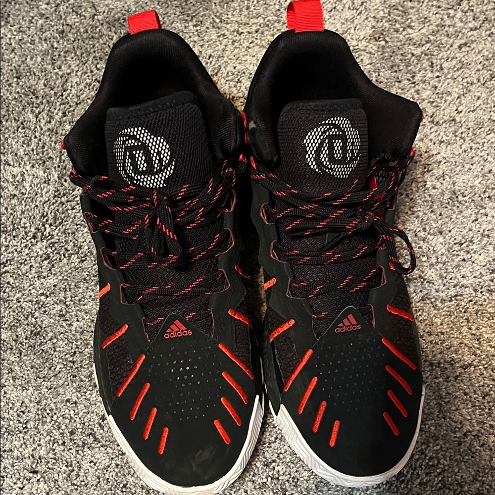 Adidas Men's Black and Red Athletic Shoes